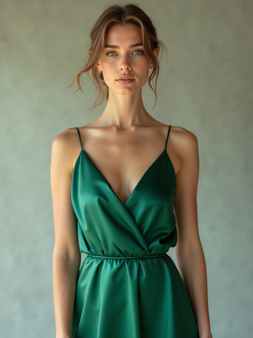 Elegant Satin Midi Dress