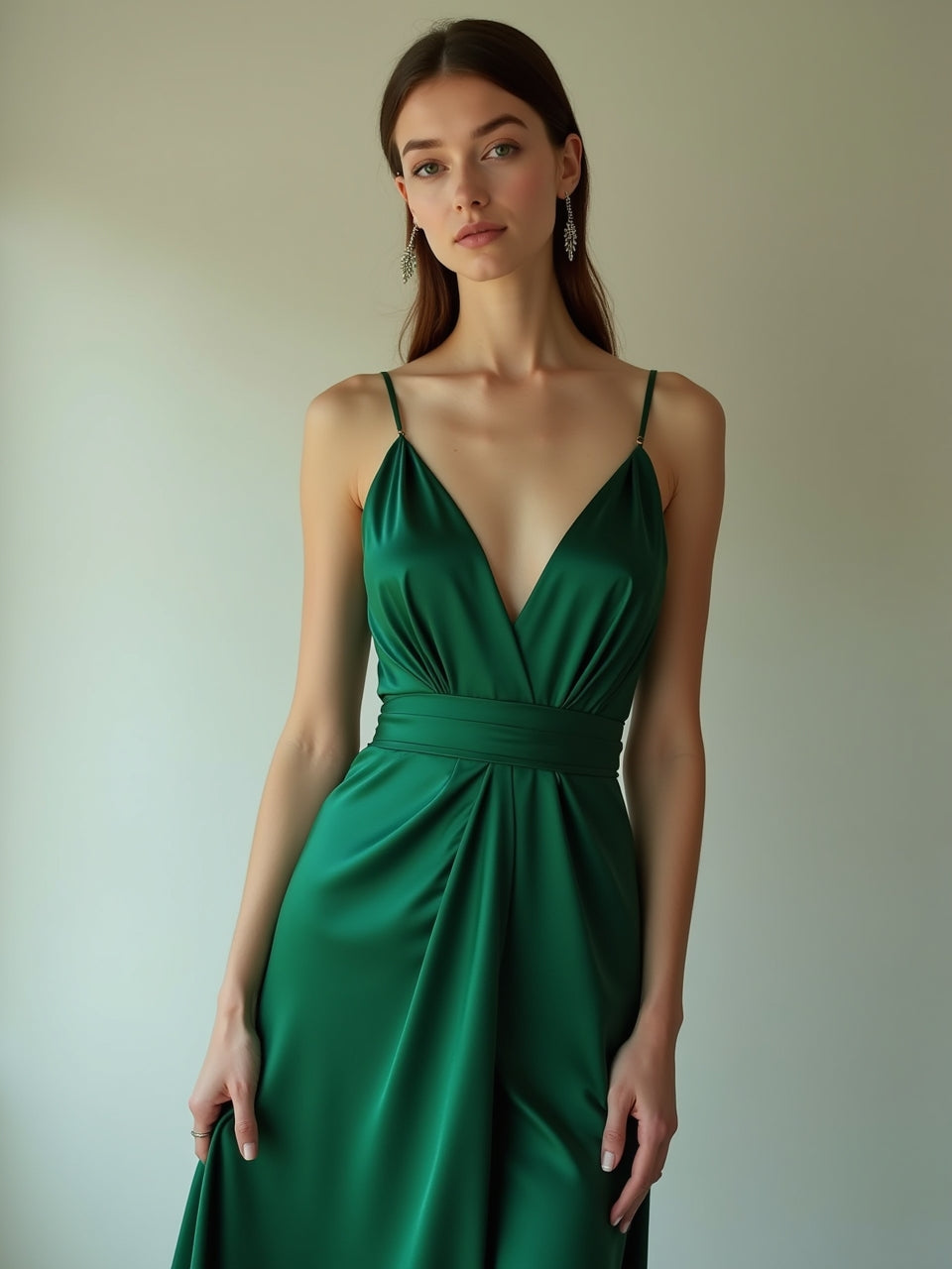 Elegant Satin Midi Dress