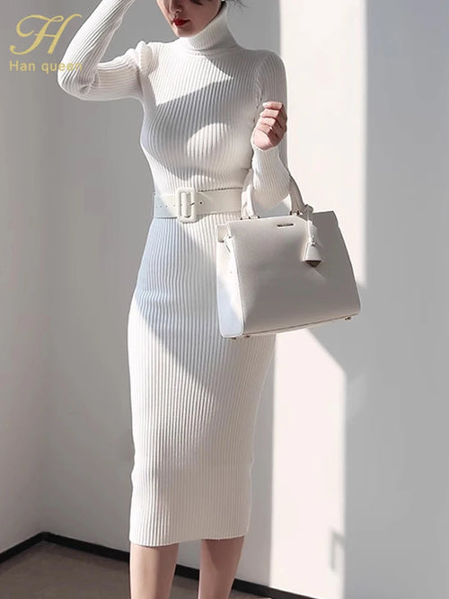 H Han Queen Dress Women With Belt H Han Queen