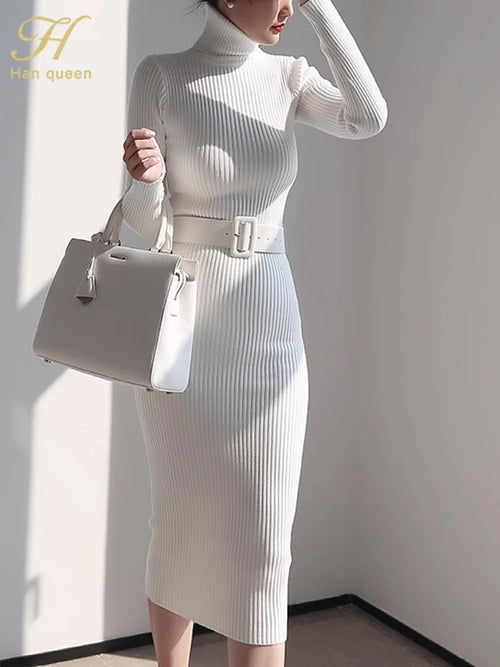 H Han Queen Dress Women With Belt H Han Queen